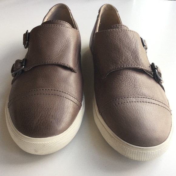 Frye Mindy Monk Leather Sneakers Grey Size 6.5M - Picture 3 of 10